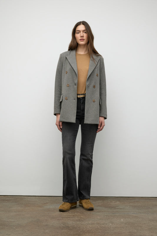 Knit jersey double breast jacket