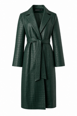 Trench en cuir croco