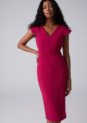 V neck Power dress with cap sleeve