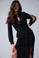 Long sleeve dress with pin detail