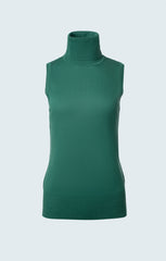 Merino blend sleeveless turtleneck