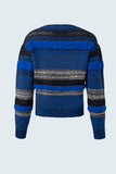 Textured stripe boat neck sweater
