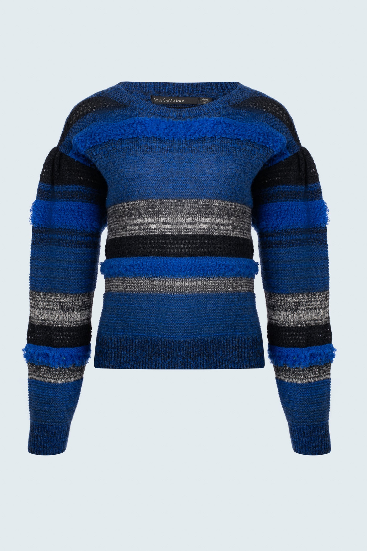 Textured stripe boat neck sweater – Iris Setlakwe