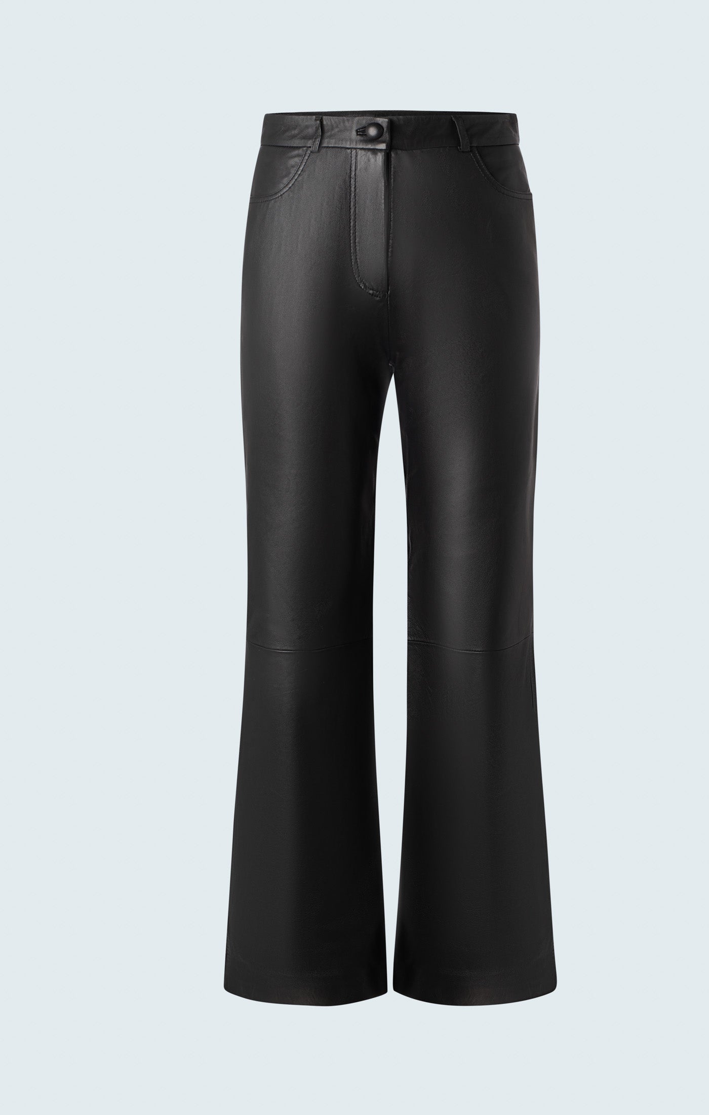 Straight leg leather trousers with cut at hem – Iris Setlakwe