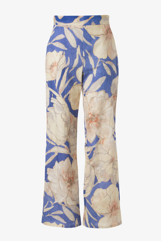 Floral print wide leg pant