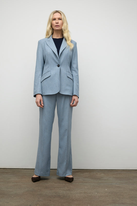 Pinstripe bell sleeve jacket