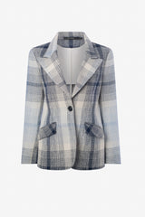 Veste un-bouton en plaid