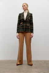 Double-Breasted Plaid Blazer