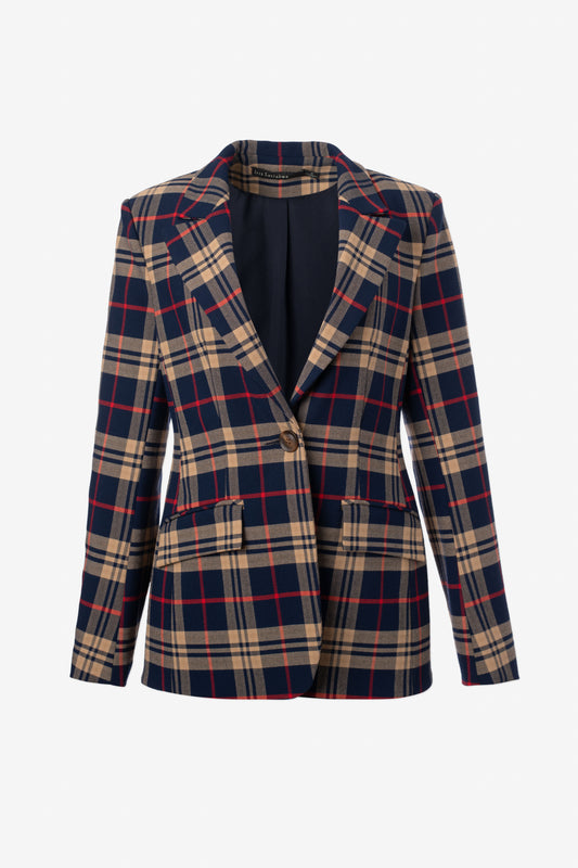 Jacket un bouton plaid