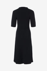 Long knit dress with collar