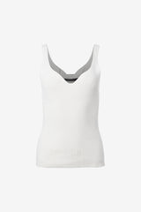 Heart shape neck line sleeveless top