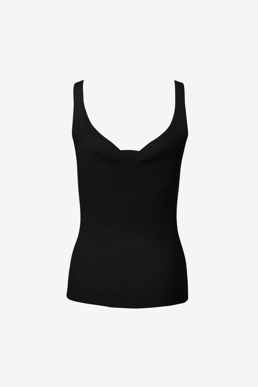 Heart shape neck line sleeveless top