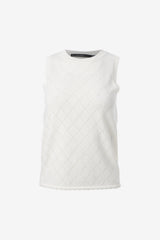 Diamond pointelle sleeveless top