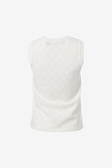 Diamond pointelle sleeveless top