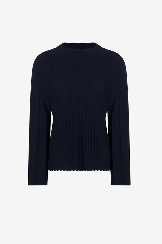 Merino blend bell sleeve sweater