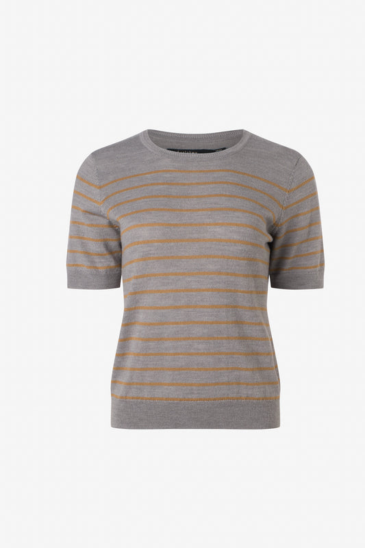 T-shirt rayé tricot mélange merino