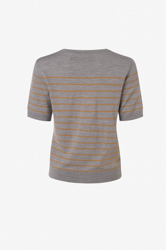 T-shirt rayé tricot mélange merino