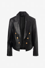 Cropped leather jacket