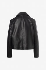 Cropped leather jacket