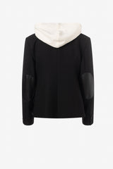 Jacket with leather patches With hoodie