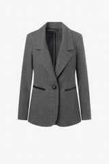 Chevron knit fitted jacket