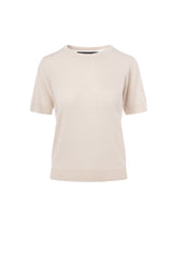 Fine merino blend short sleeve knit
