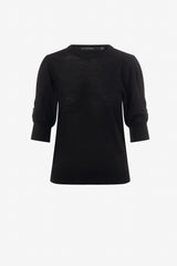 Tricot mélange merino manches froncées