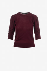 Tricot mélange merino manches froncées
