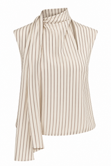 Blouse rayée sans manche avec foulard