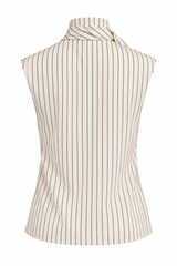 Blouse rayée sans manche avec foulard