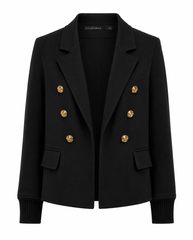 Veste courte en jersey mat avec poignets côtelés