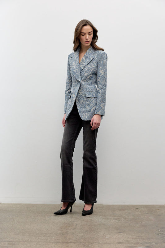Jacquard single breast jacket