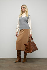 Corduroy A-line skirt