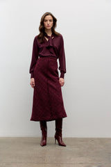 Fine merino blend tie-neck sweater