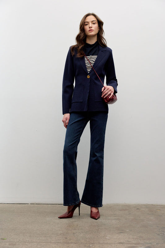 Milano knit one button blazer