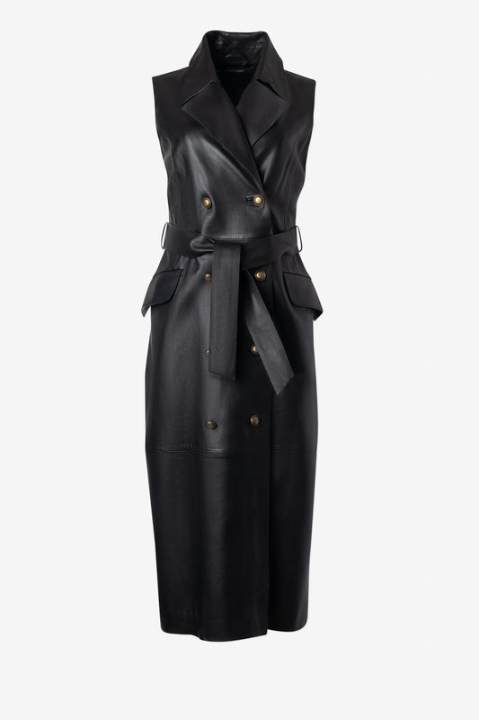 Robe cuir avec ceinture