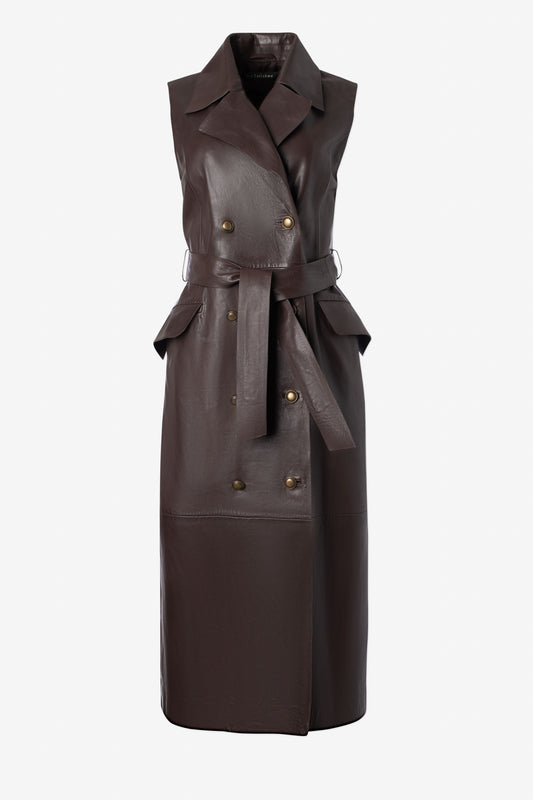 Robe cuir avec ceinture