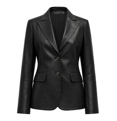Fitted leather jacket