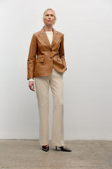 Fitted leather jacket