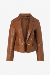 Cropped leather jacket