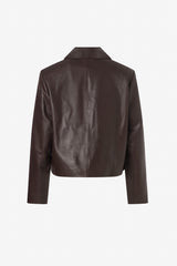 Cropped leather jacket