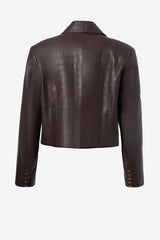 Jacket cuir croco court