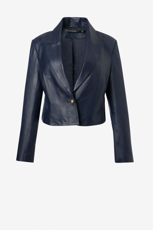 Jacket cuir ample court