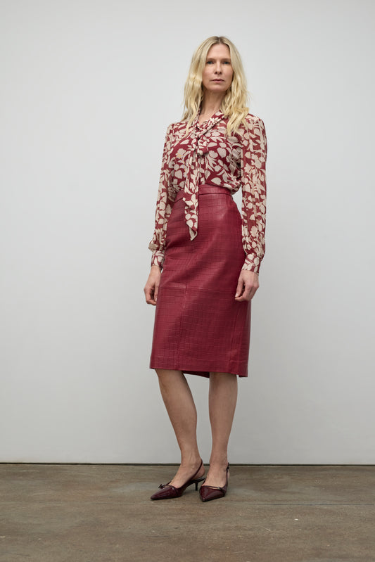 Printed mesh button down shirt