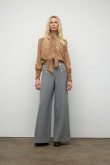 Blouse imprimée avec foulard détachable