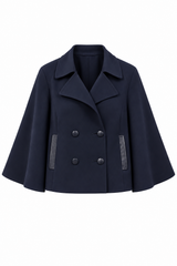 Cape en jersey mat détail faux cuir