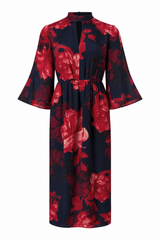 Robe imprimé floral manche cloche