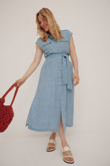 Robe longue en jean