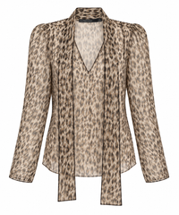 Printed Chiffon Blouse with Detachable Tie