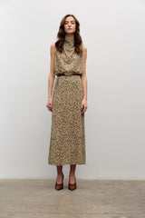 Printed Chiffon Draped Top